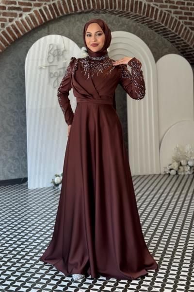 Hülya Abiye Kahverengi