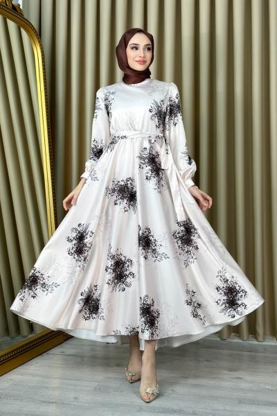 Sümeyra Saten Elbise Siyah