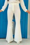 HAZAL İSPANYOL PAÇA PANTOLON Beyaz