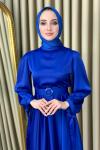 Sevgi Abiye Tesettür Saks Mavisi