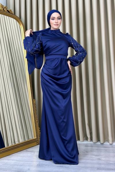 Şura Abiye Tesettür Lacivert