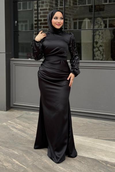 Şura Abiye Tesettür Siyah