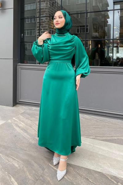 Yaren Abiye Tesettür Yeşil