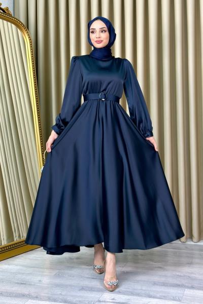 Sevgi Abiye Tesettür Koyu Lacivert