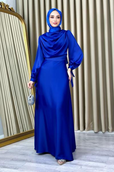 Zeynep Abiye Tesettür Saks Mavisi