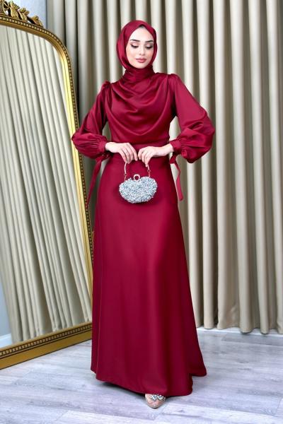 Zeynep Abiye Tesettür Bordo