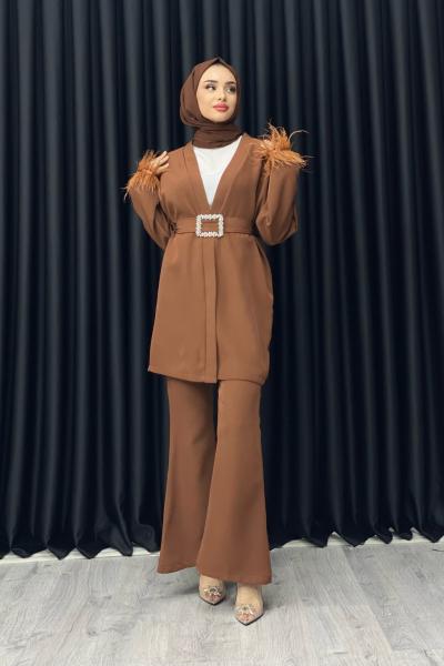 CEMRE PANTOLONLU TAKIM Kahverengi