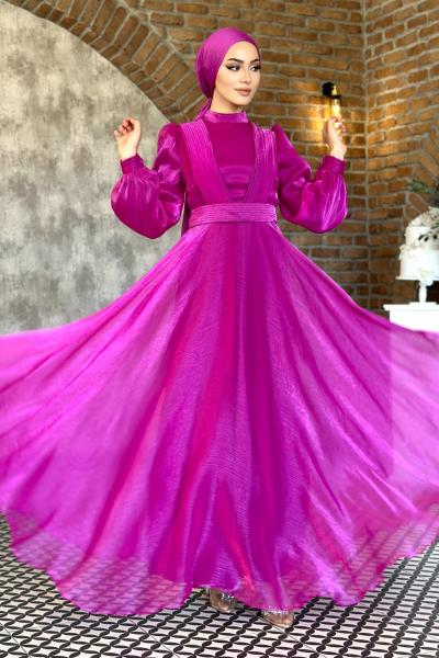 Mercan abiye tesettür Pembe