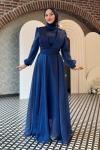 Mercan abiye tesettür Lacivert