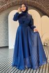 Mercan abiye tesettür Lacivert