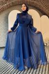 Mercan abiye tesettür Lacivert