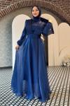 Mercan abiye tesettür Lacivert