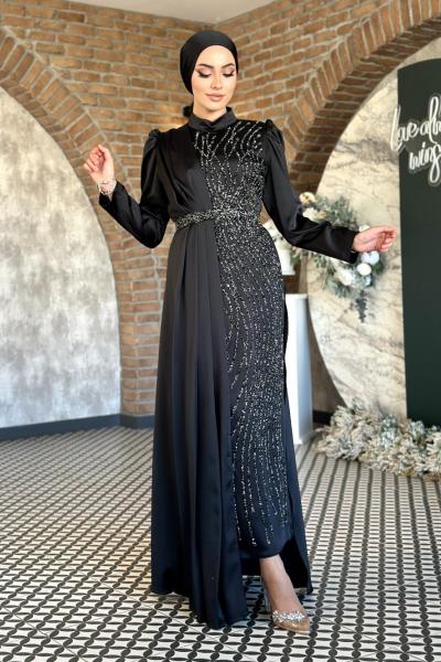 Mine tesettür abiye Siyah