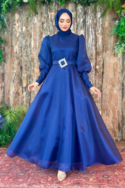 PERİ Tesettür Abiye Lacivert