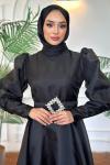 PERİ Tesettür Abiye Siyah