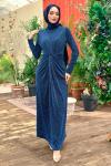 SEZEN Kalem Tesettür Abiye Mavi