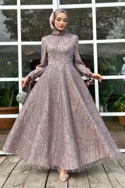 Dilara Tesettür abiye Vizon