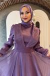 Mercan abiye tesettür Lila