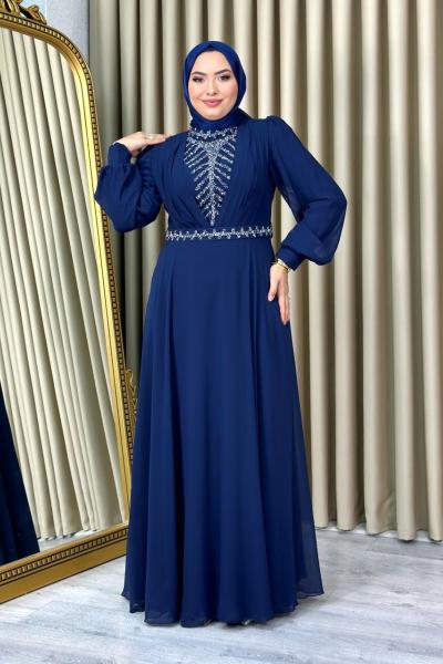 Hümeyra tesettür abiye Lacivert