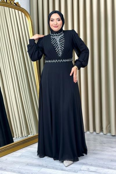 Hümeyra tesettür abiye Siyah