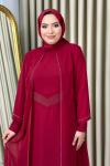 Firdevs tesettür abiye Bordo