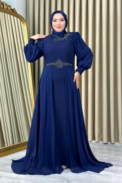 Elif tesettür abiye Lacivert