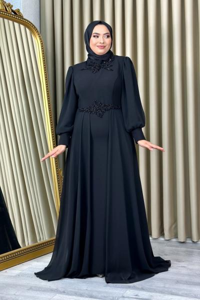 Elif tesettür abiye Siyah