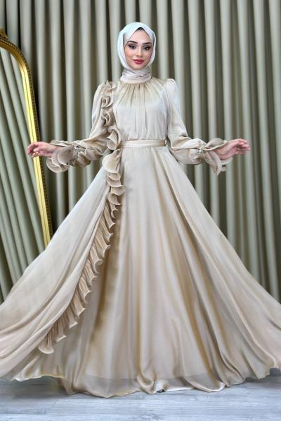 Azize tesettür abiye Vizon