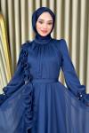 Azize tesettür abiye Lacivert