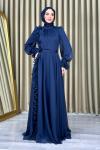 Azize tesettür abiye Lacivert