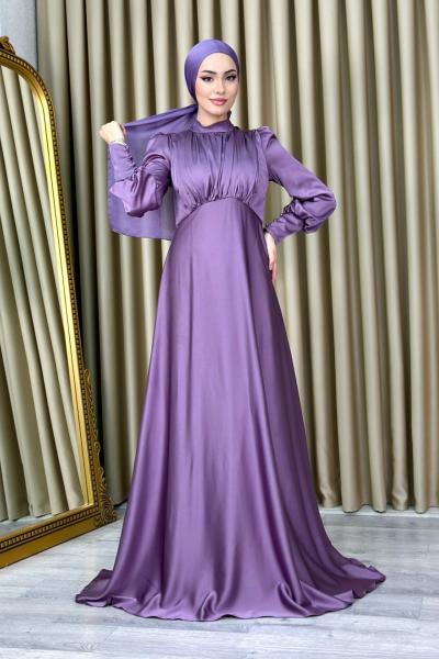 Helin tesettür abiye Lila