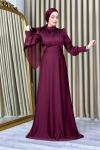 Helin tesettür abiye Bordo