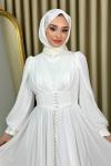 Türkan tesettür abiye Beyaz