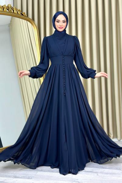Türkan tesettür abiye Lacivert