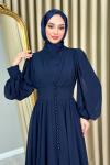 Türkan tesettür abiye Lacivert