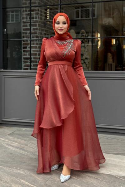 Annabel Tesettür Abiye Kiremit