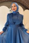 Mercan abiye tesettür Mavi