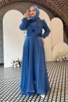 Mercan abiye tesettür Mavi