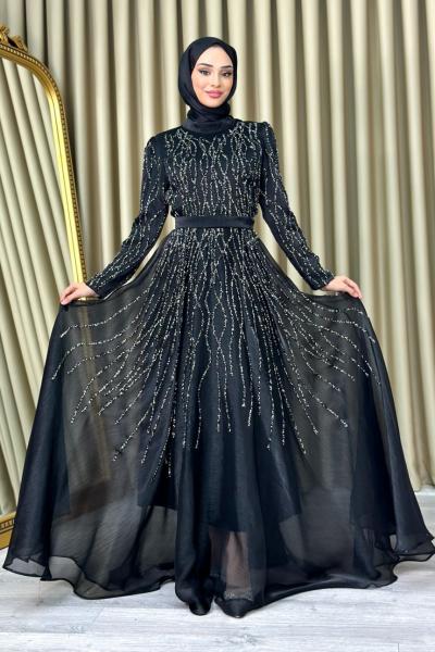 Gülnaz tesettür abiye Siyah