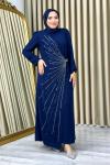 Gonca tesettür abiye Lacivert