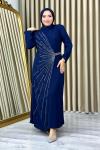Gonca tesettür abiye Lacivert