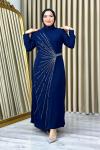Gonca tesettür abiye Lacivert