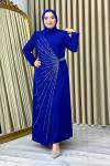 Gonca tesettür abiye Saks Mavisi