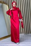 Damla tesettür abiye Kırmızı