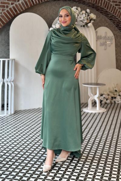 Yaren Abiye Tesettür Mint Yeşili