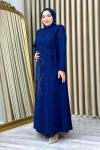 Nevra taşlı tesettür abiye büyük beden Lacivert