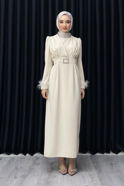 KEVSER ELBİSE Taş Rengi