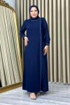 Asiye büyük beden tesettür abiye Koyu Lacivert
