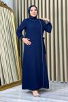Asiye büyük beden tesettür abiye Koyu Lacivert