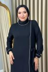 Asiye büyük beden tesettür abiye Siyah